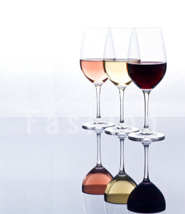 Wine Glasses Filled with Colorful Wine