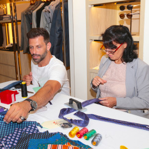 2. Henri Castelli meets tie maker from Napoli at Kiton Bal Harbour.